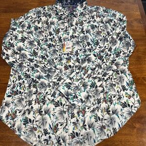 Robert Graham Black and White Floral Men's Shirt